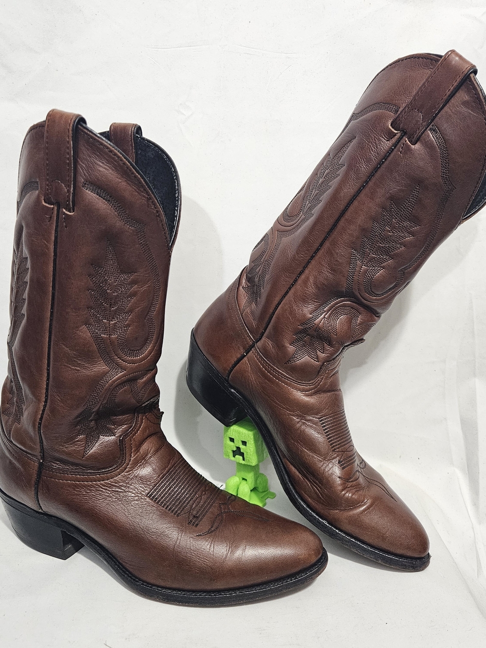 Abilene 6589 Men's 10 D Western Boots 10D Brown Cowhide Leather Work Made In USA